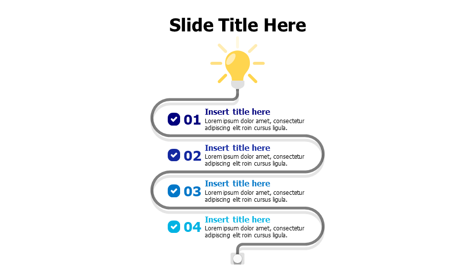 4 points wire bulb infographic
