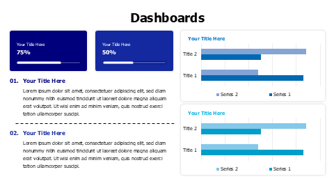 Bar chart with indicators dashboard 