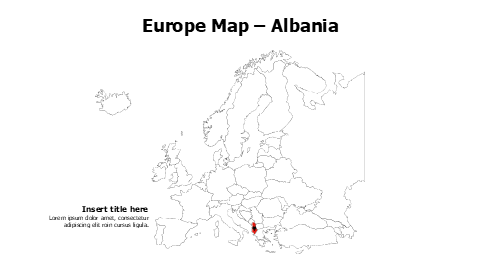 Albania map with flag