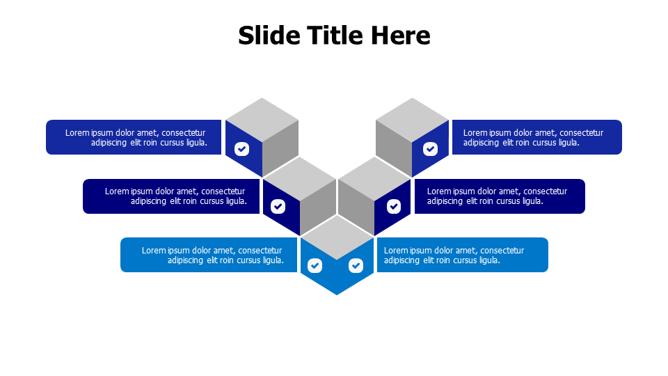 6 points cubes comparison infographic