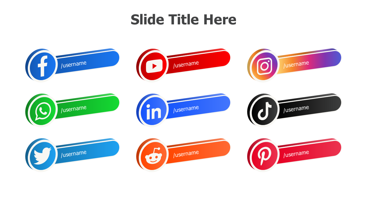 3d social media template slide
