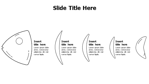 4 points outline fishbone infographic
