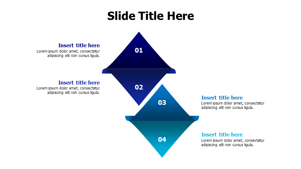4 points mirrored rhombus infographic