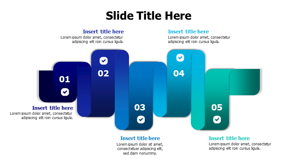 5 points 3D stripe infographic