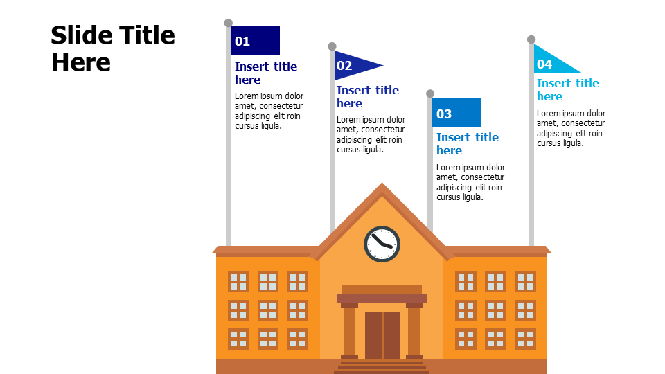 4 points school flags infographic