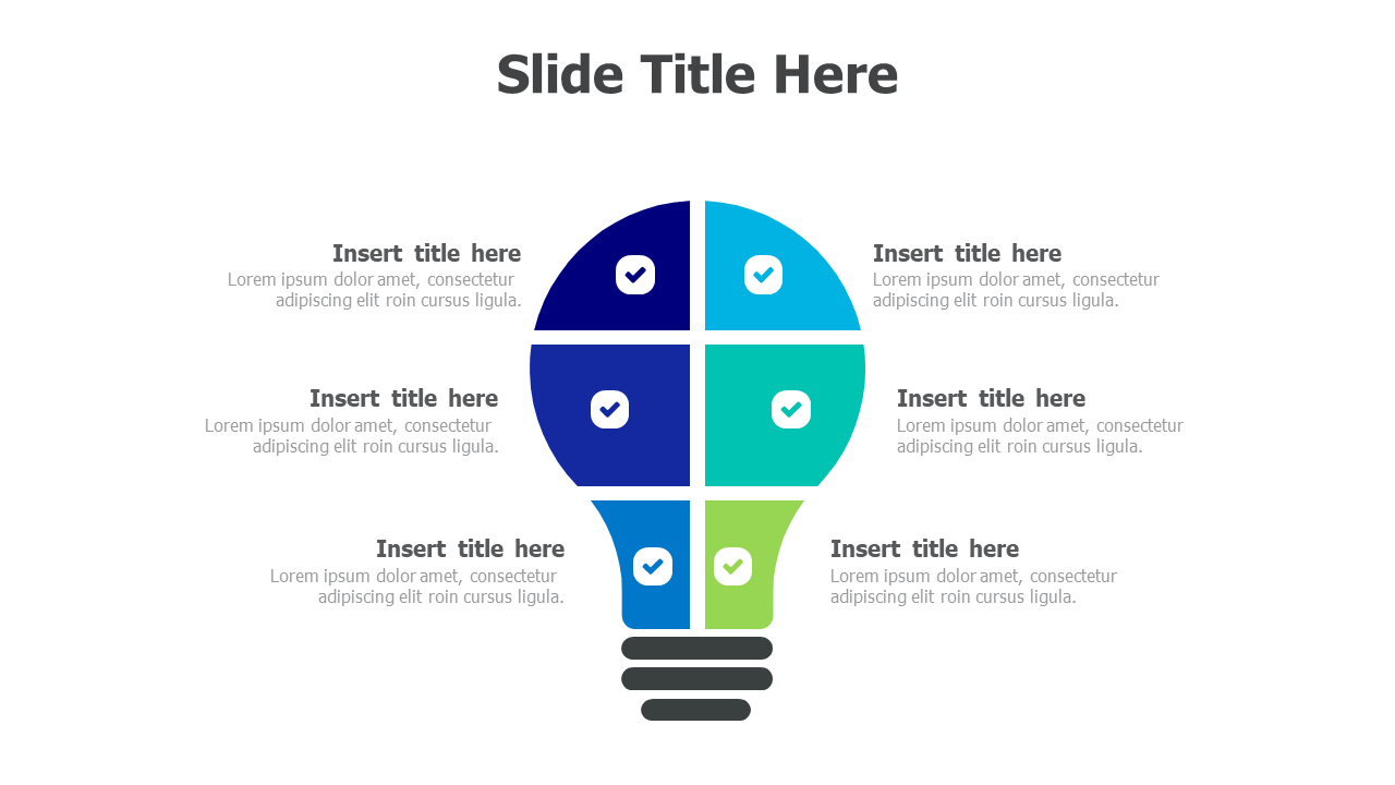6 points bulb infographic 2