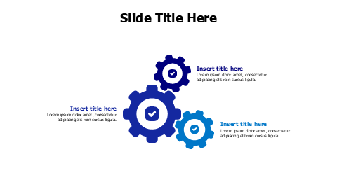 3 points colored gears with icons infographic