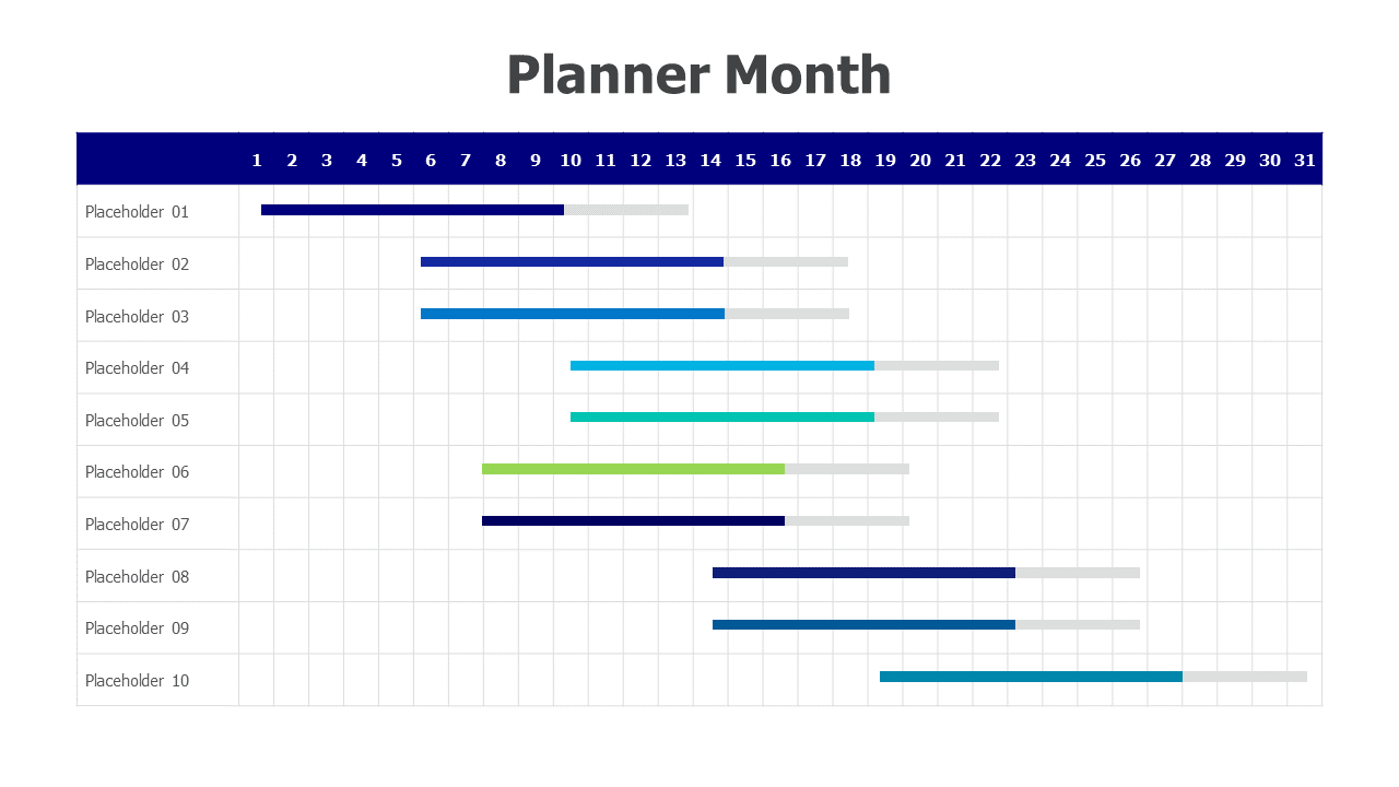 Month Gantt Chart Planner 42