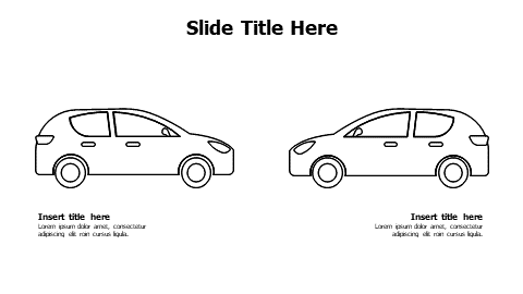 2 points outline cars infographic