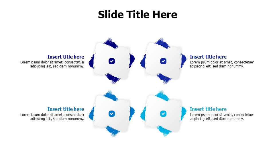 4 points sketchy white blocks infographic