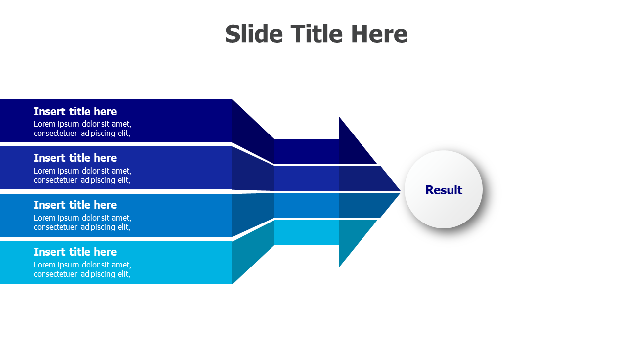 4 points divided arrow with results