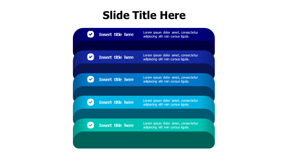 5 points 3D stripes infographic