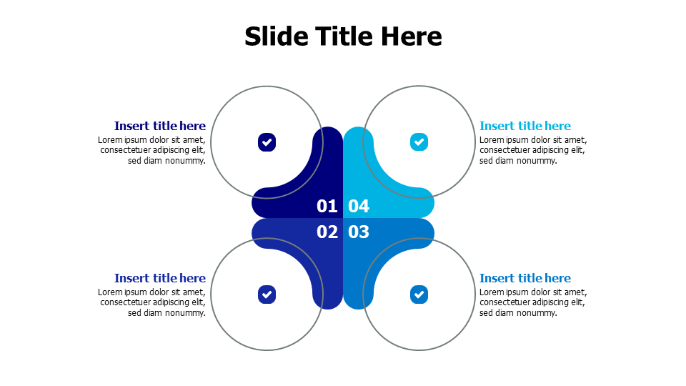 4 points with outline circles infographic