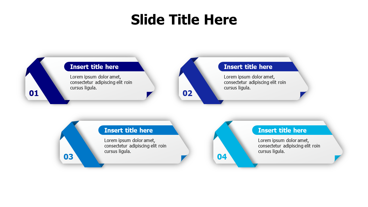 4 points pages with colored titles infographic