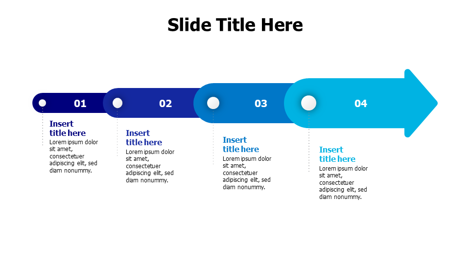 4 points growing arrow infographic