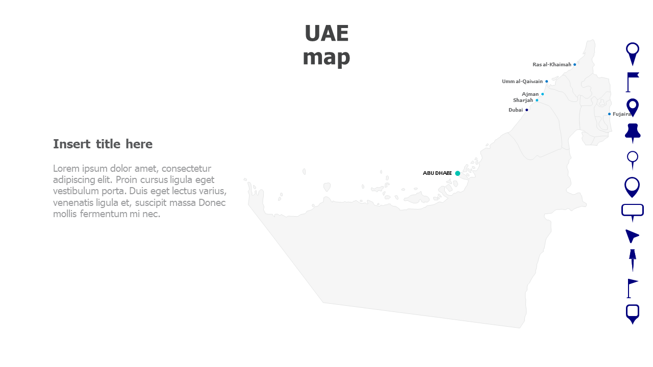 United Arab Emirates-UAE map with name