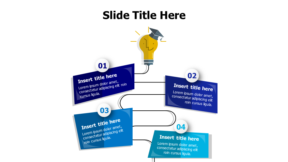 4 points teacher bulb infographics