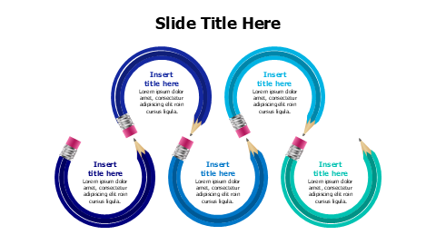 5 points circular bencils infographic