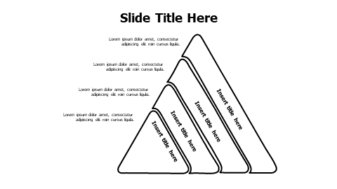 4 points divided outline curved corners pyramid infographic