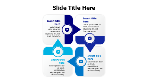4 colored arrows with blocks and icons infographic