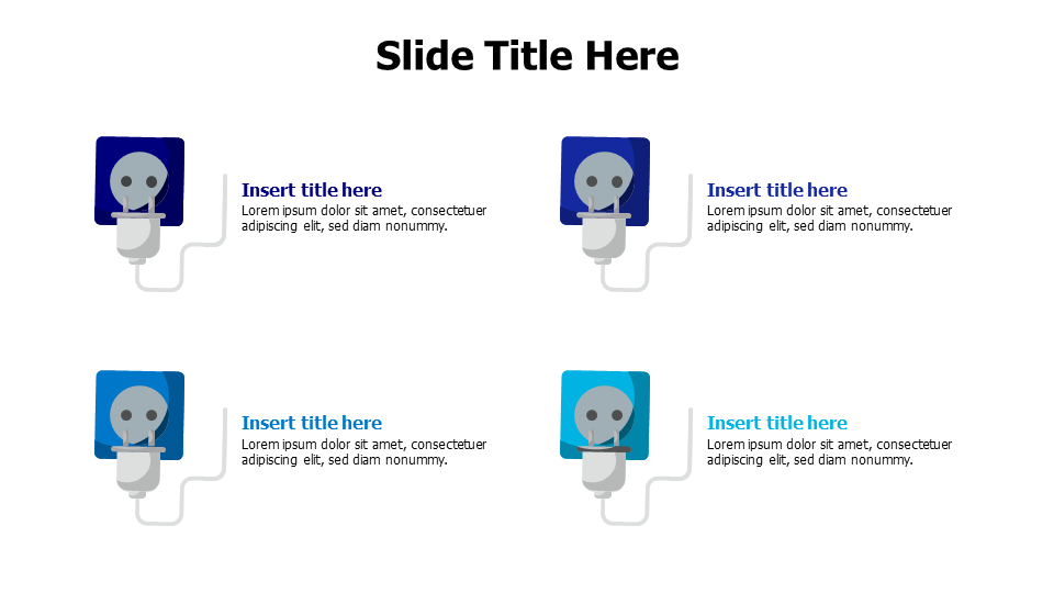 4 colored plugs with wires infographic