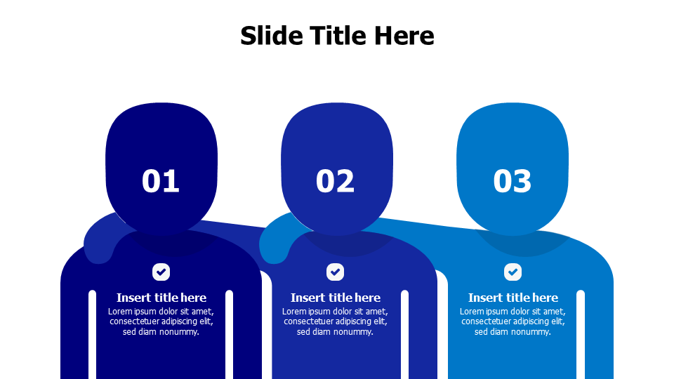3 points infographic with flat figures