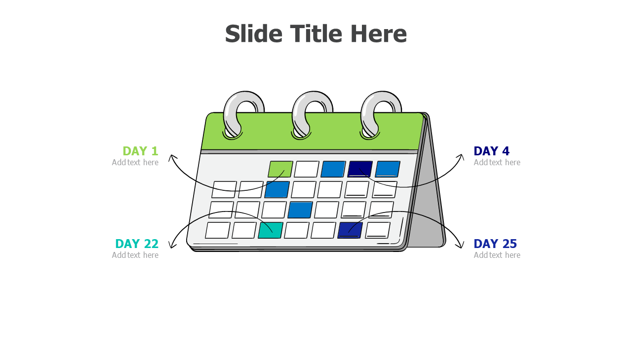 Calendar with 4 days highlight 18
