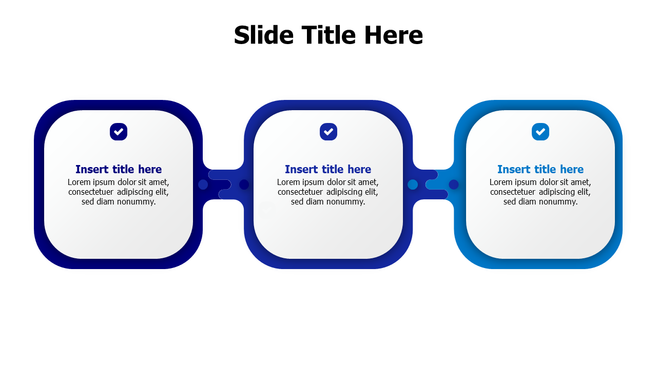 3 connected squares infographic