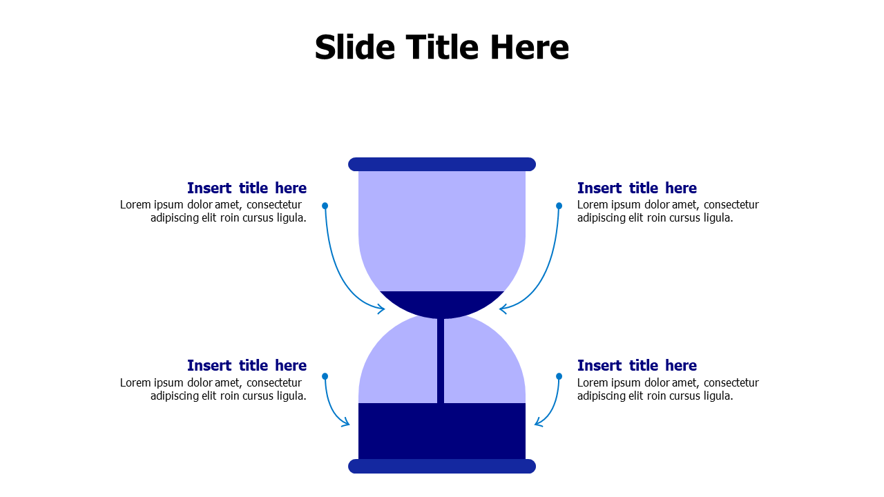 4 points sand clock infographic