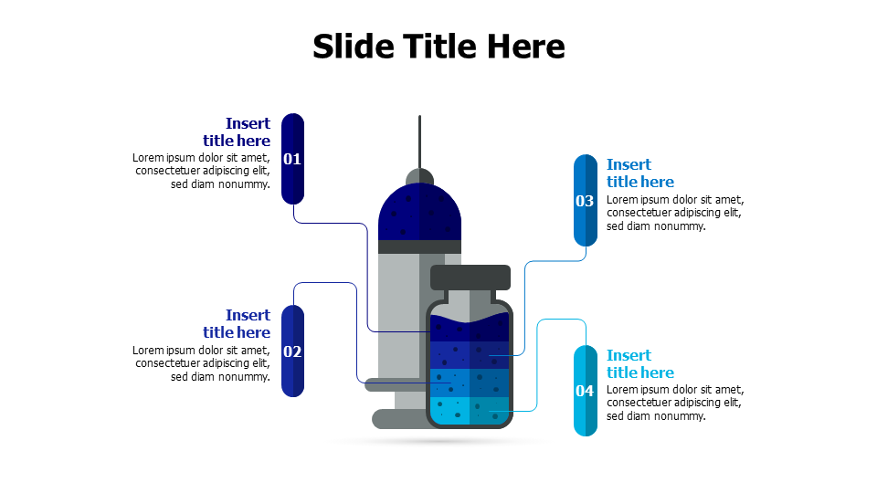 4 pointsfrom a medicine tube and injection infographic