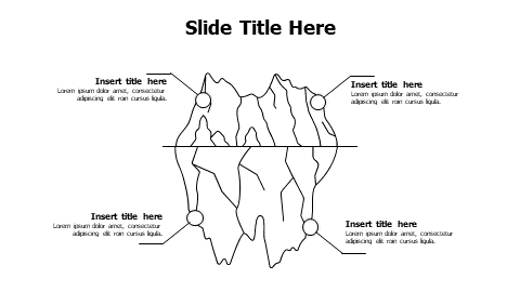 4 points outline iceberg mountains infographic