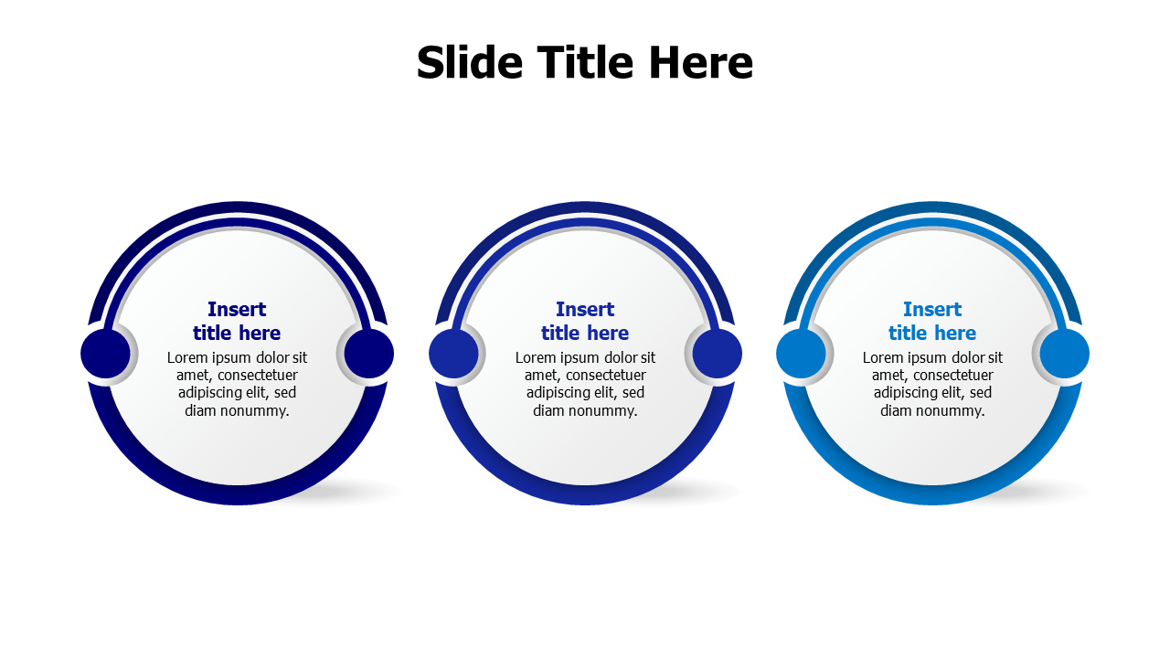 3 circles with rounded outline infographic