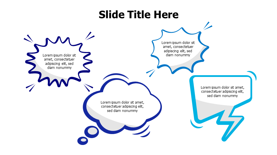 4 cartoonish Speech bubbles infographic