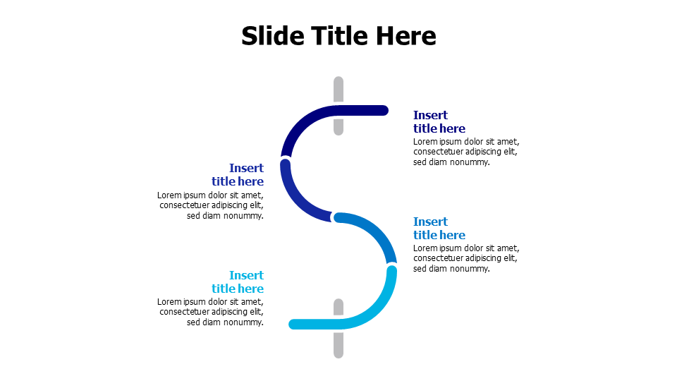 4 points dollar linear sign infographic