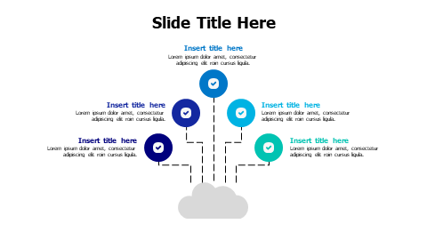 5 points colored circles from a cloud infographic