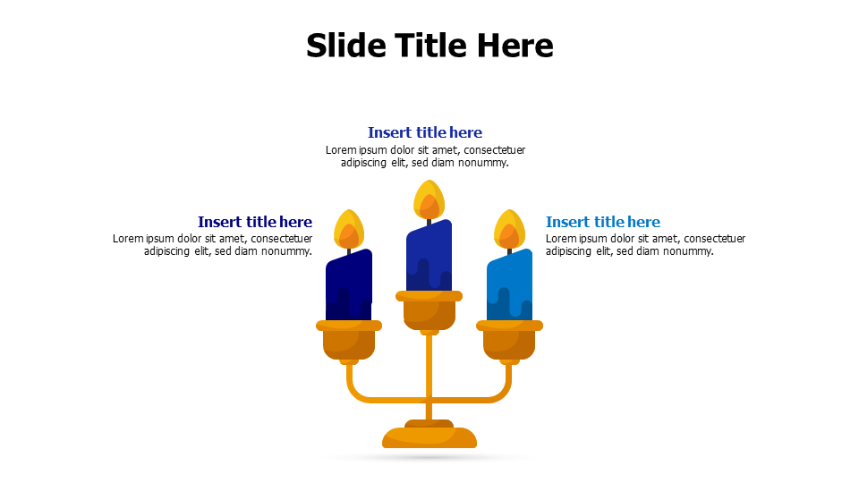 3 lighten candels from a candlestick infographic