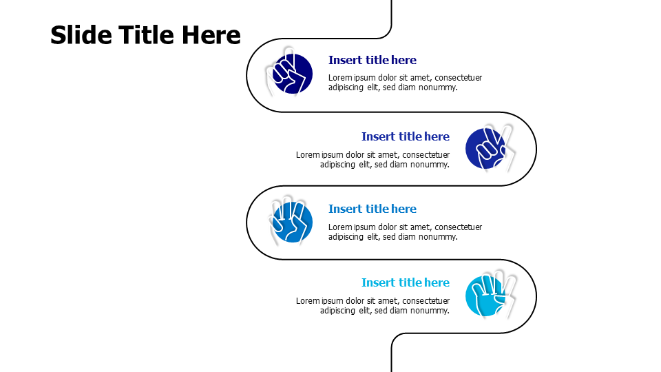 4 points fingers making numbers infographic