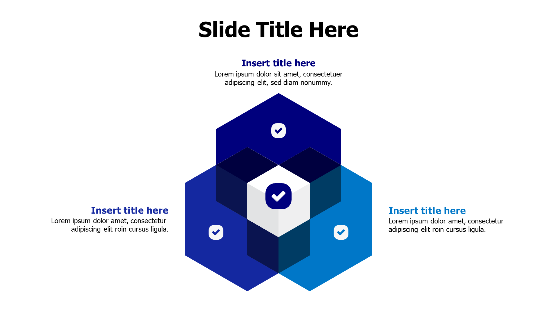 3 points cube infographic