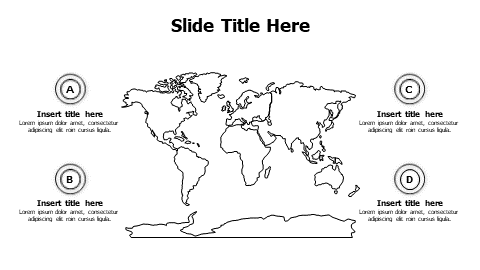 4 points outline world map