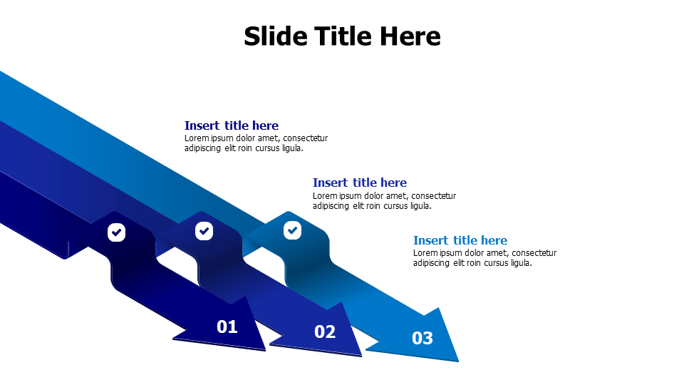 3 3D moving arrows with icons infographic