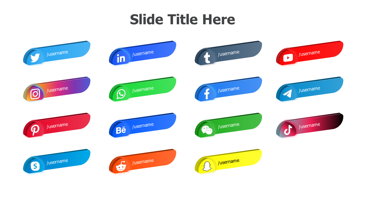 3d social media template slide