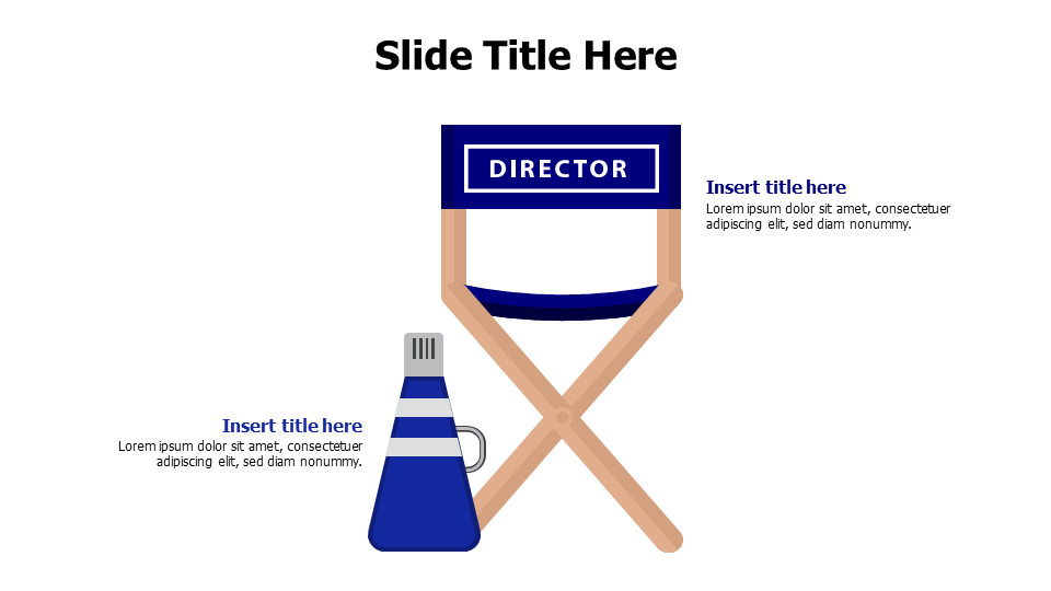 2 points director chair and bottle infographic