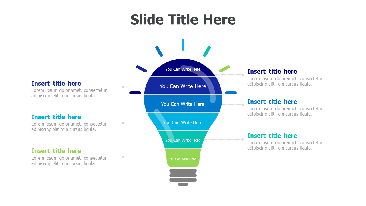 6 points bulb infographic 6