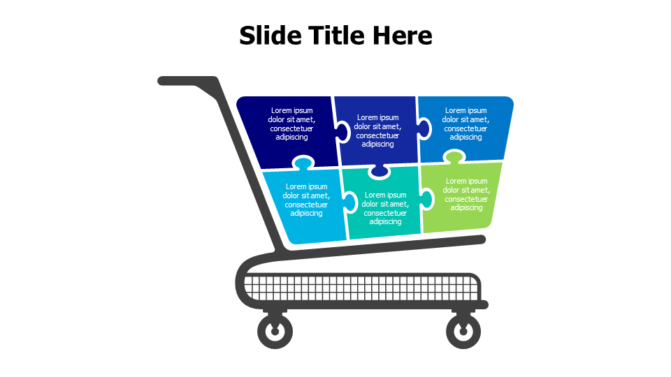 shopping cart puzzle infographic