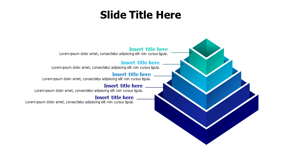 5 points growing levels pyramid infographic