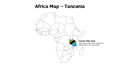 Tanzania map with flag