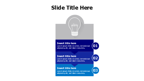 3 colored blocks with idea bulb infographic