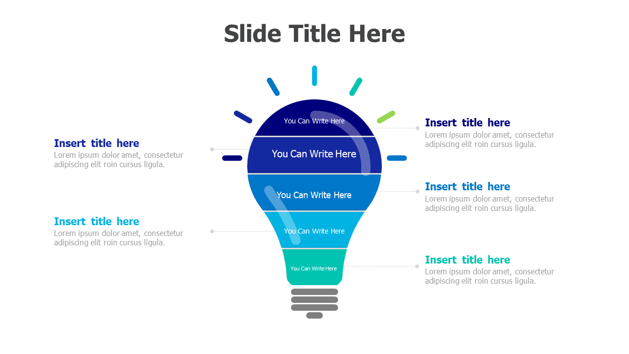 5 points bulb infographic 5