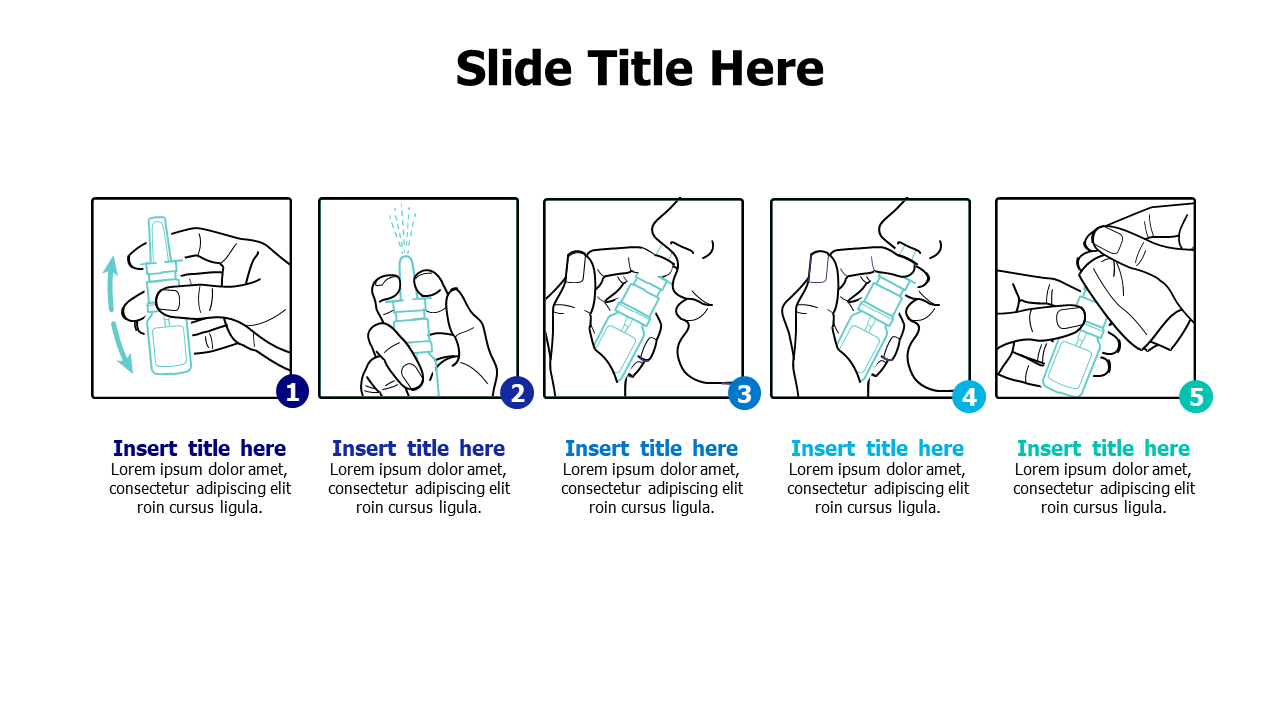 5 nasal spray steps infographic