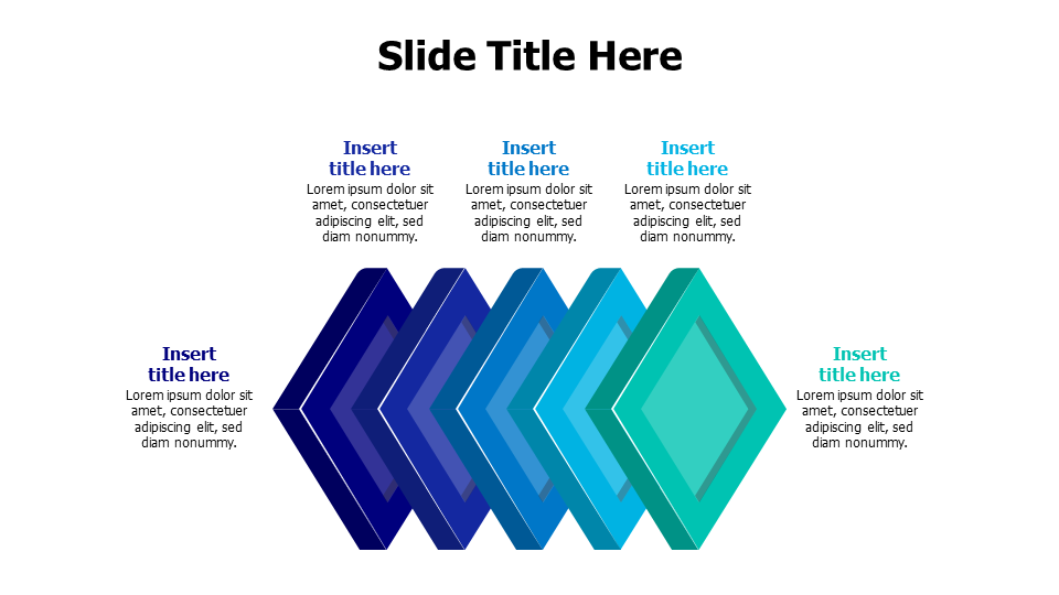 5 points prespective rhombus shabes infographic